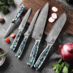 Kirari Damascus Steel Knife With Abalone Handle